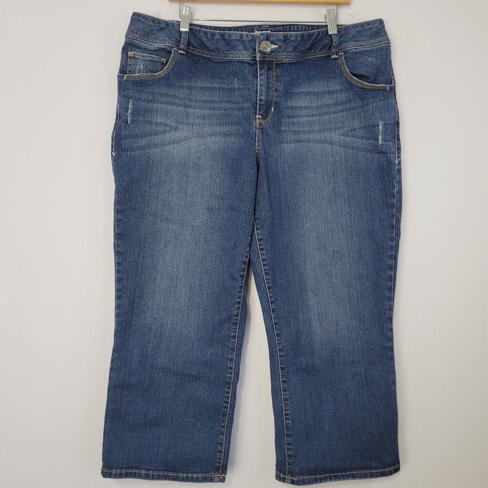 Lane Bryant Genius Fit Capri Jeans size 20 Blue Cropped Stretch Denim Classic